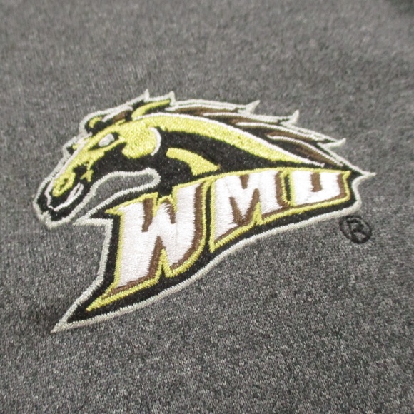 Western Michigan University Sweatshirt Mens Large Gray Fleece 1/4 Zip Pullover - Picture 5 of 9
